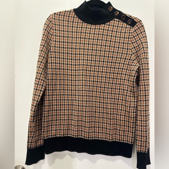 Tops - COPY - Ann Taylor Factory Houndstooth Turtleneck 100% Cotton Top Sz M
